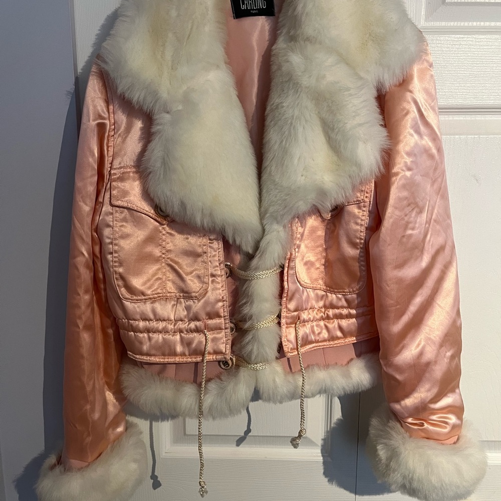 Chic Satin Bomber Jacket with Faux Fur